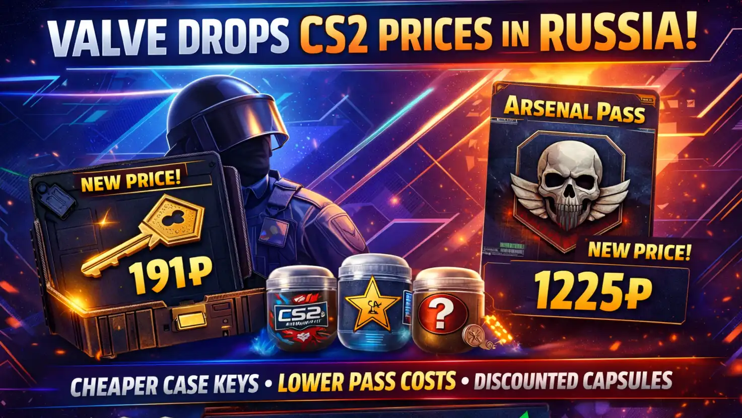 Valve Lowers Ruble Prices in Counter-Strike 2 — Keys, Passes & Capsules Get Cheaper